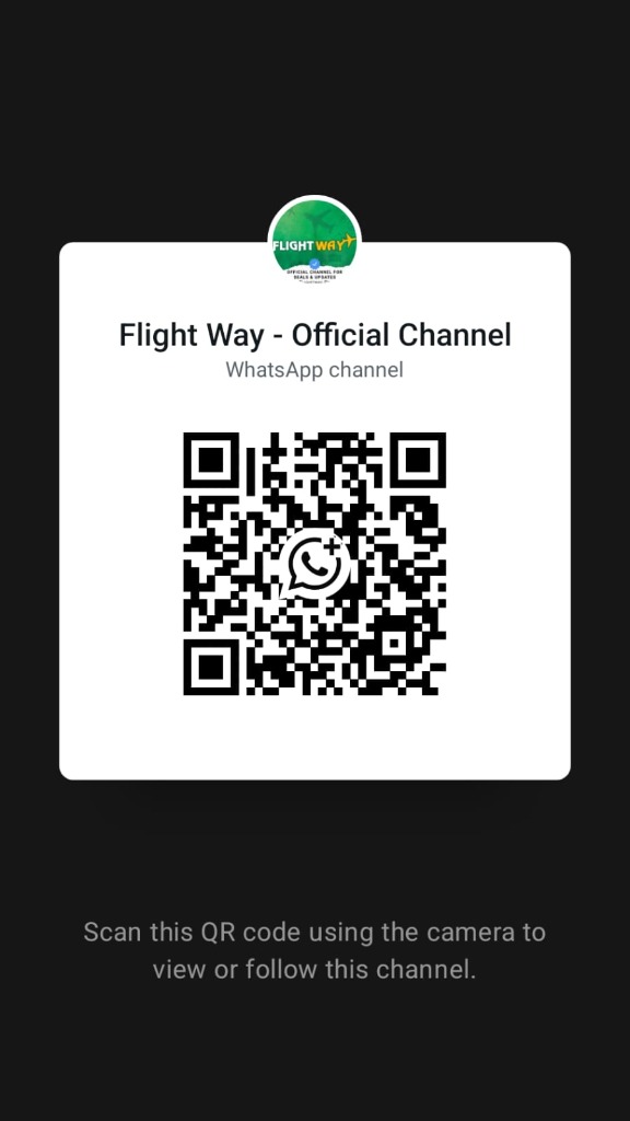 Flight Way WhatsApp channel QR code
